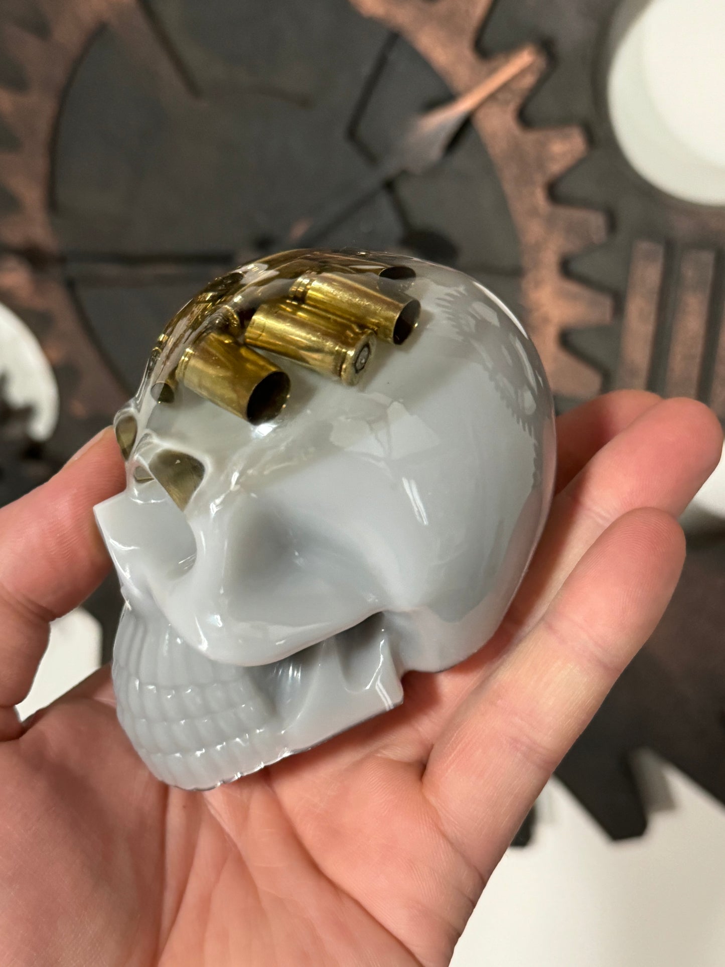 Large resin skull with 9mm socket