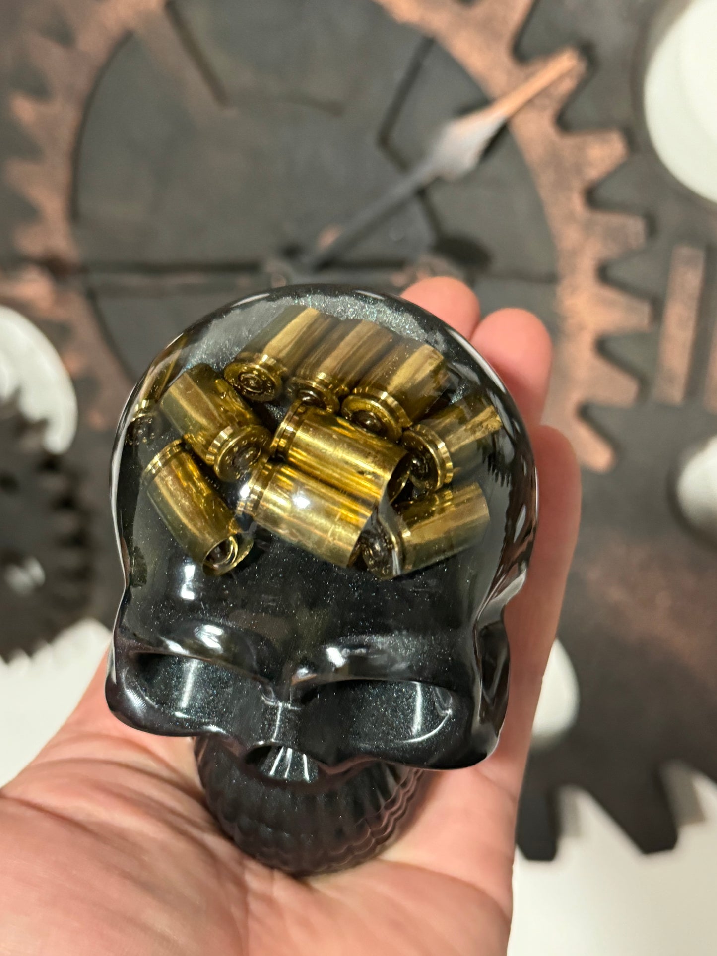 Large resin skull with 9mm socket