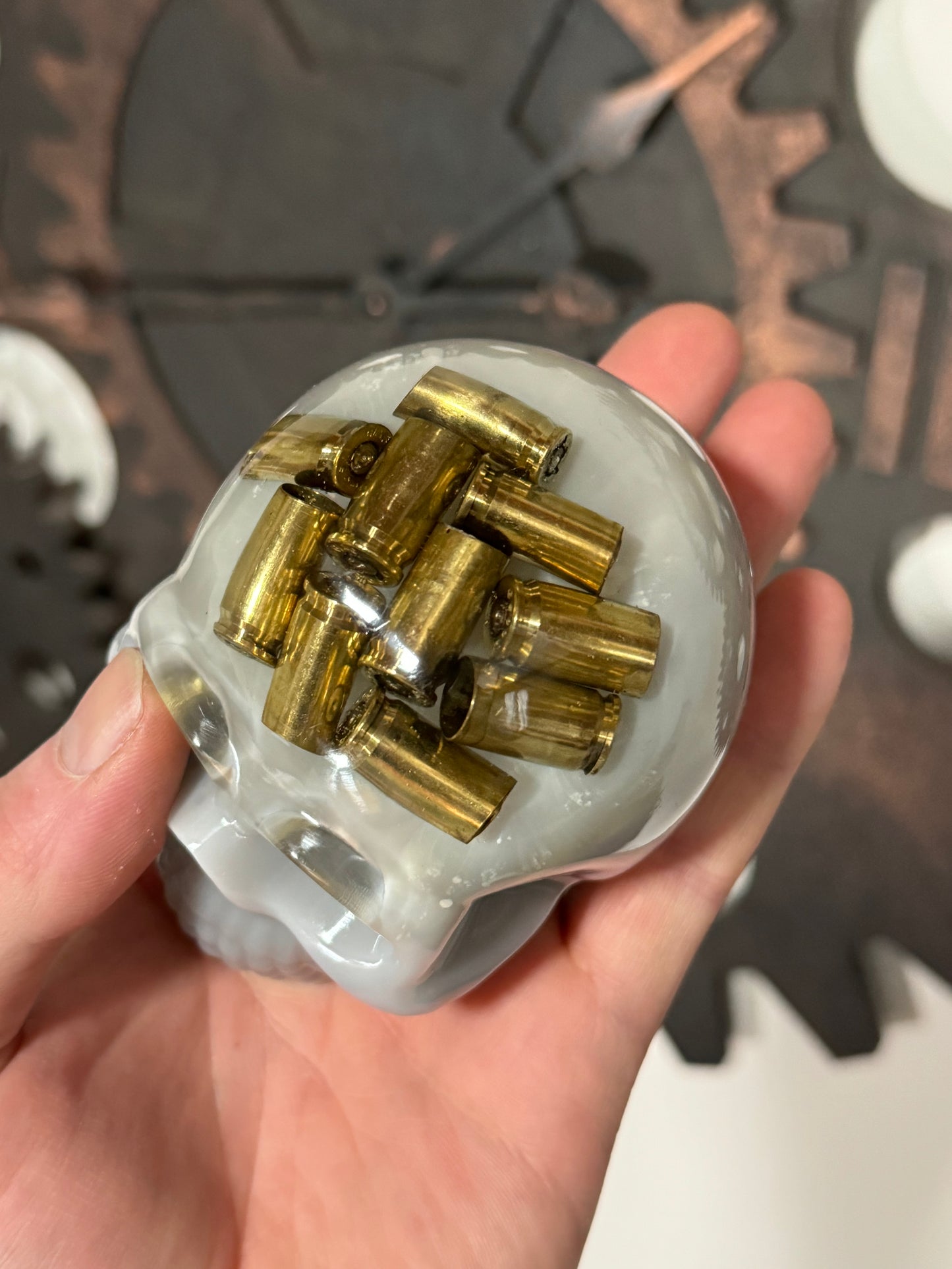 Large resin skull with 9mm socket