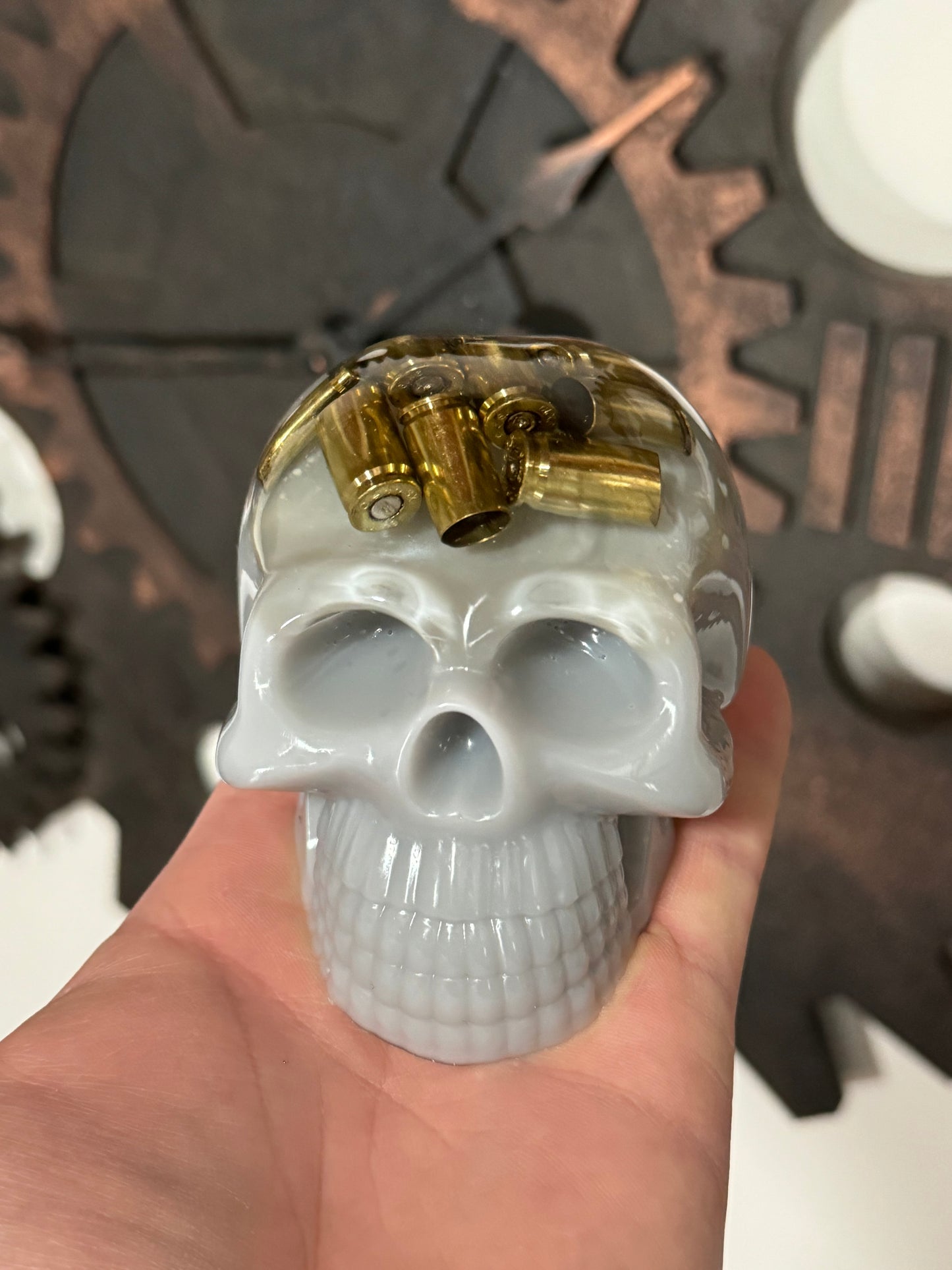 Large resin skull with 9mm socket