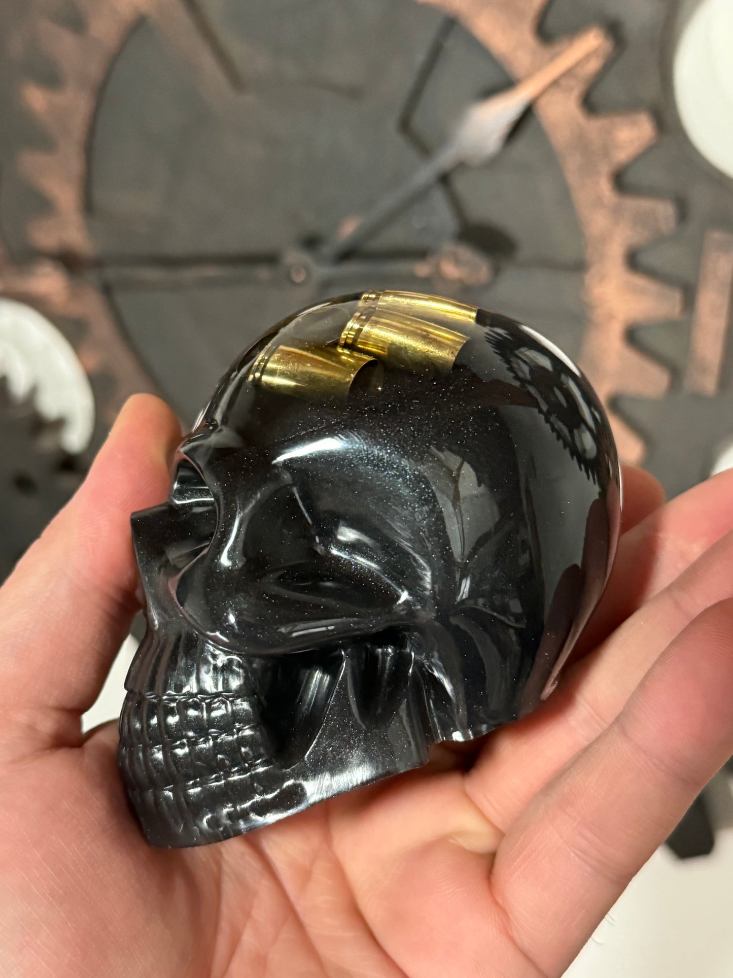 Large resin skull with 9mm socket
