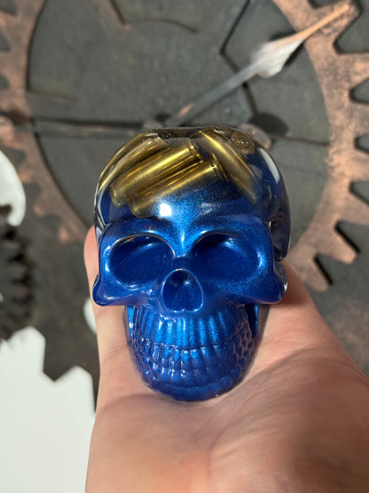 Grand Crane bleu avec douille de revolver comme le colt python 38 / 357 magnum