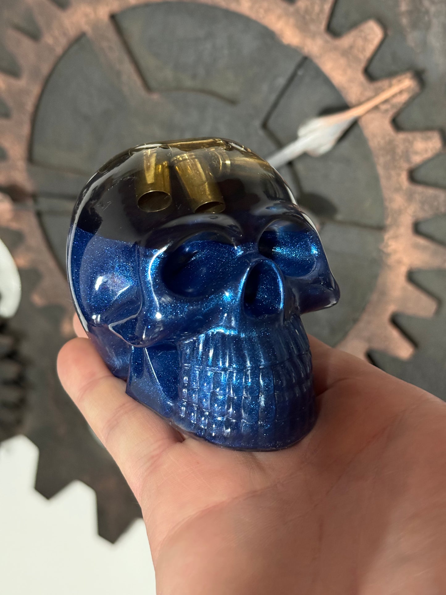 Large resin skull with 9mm socket