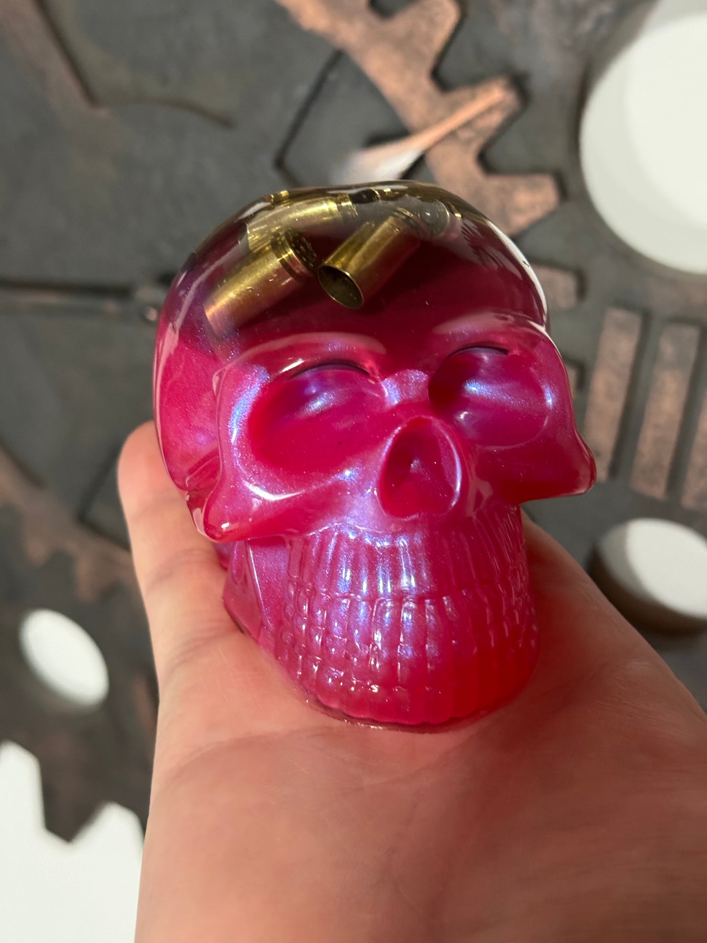 Large resin skull with 9mm socket